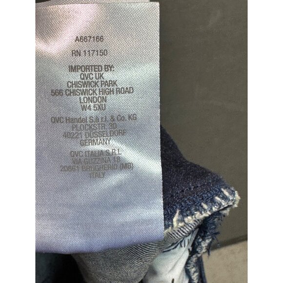 Belle By Kim Gravel  womens 2P Dark Wash Denim Pants With Embellished Cuff - Picture 11 of 13